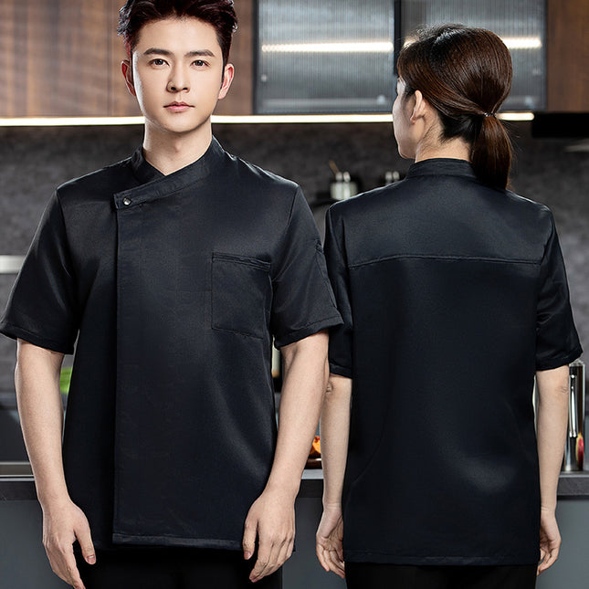 Pure white kitchen chef overalls men's long sleeve hotel executive chef restaurant baking cake shop