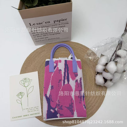 Girl's Heart-Shaped Knitted Crossbody Bag