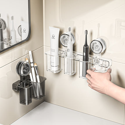 Suction Cup Electric Toothbrush Storage Rack Wall-mounted Non-perforated Dental Toothpaste Toothbrush Storage Rack for Toilet