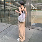 Khaki cropped pants / XS