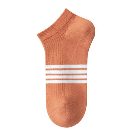 Women's socks wholesale spring and summer simple antibacterial socks deodorant sweat-absorbent boat Socks ins trendy striped short tube women's socks summer