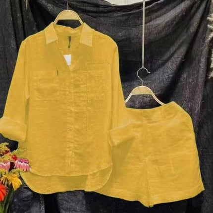 2025 Cross-Border Southeast Asian Summer Fashion Shirt Set Loose Slimming Look Casual Comfortable Two-Piece Set Wholesale