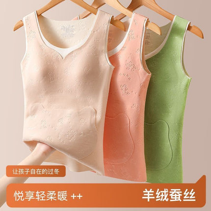 Cross-Border Foreign Trade Popular Girls' Velvet Vest Inner Wear Seamless Vest Student Warm Base Underwear Winter