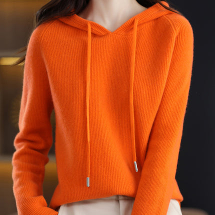 Long sleeve hooded pullover sweater women's bottoming sweater Korean style loose casual knitted sweater Spring and Autumn New hoodie