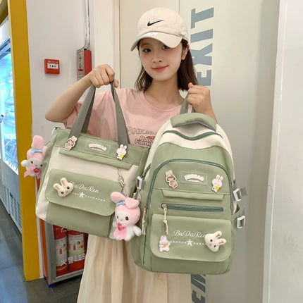 Student Bag Junior High School Student High School Student Backpack Large Capacity Nylon Breathable Comfortable Women's Backpack Canvas Bag