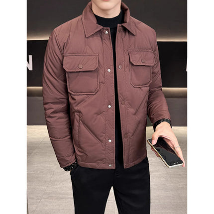 High-end Down Jacket Men's Winter Lightweight Men's Warm Autumn and Winter Clothes Men's Lapel Coat Cold-proof Jacket