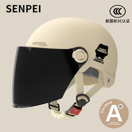 Factory 3C certification battery electric car helmet men's and women's four seasons universal helmet summer sunscreen breathable half helmet