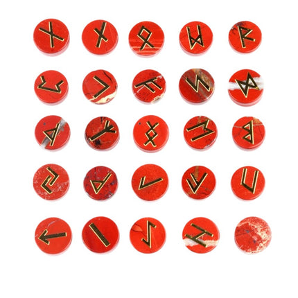 Natural Crystal Agate Rune Letters 25 Pieces Per Pack Disc Set Scandinavian Germanic Stone Jewelry