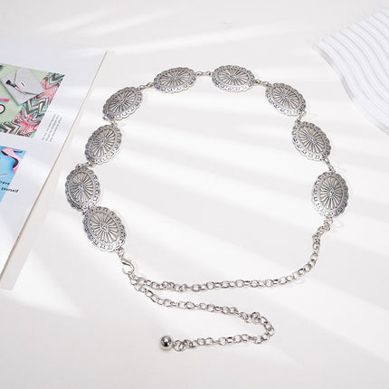 European and American Fashion Metal Waist Chain for Women Retro Popular Bohemian Ethnic Style with Dress Shirt Chain
