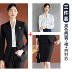 Black suit + skirt + shirt / S