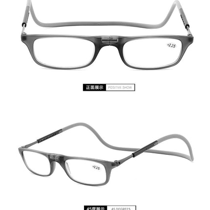 Presbyopia glasses New neck magnetic presbyopia glasses anti-blue light portable ultra-light flower glasses telescopic legs manufacturers wholesale