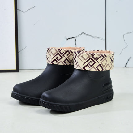 Women's Rain Boots Low-Top Fashion Water Shoes New Non-Slip Rain Boots Durable Kitchen Adult Warm Water Boots Rubber Shoes Wholesale