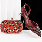 Burgundy red (there is color difference in shoes and bags) / 38