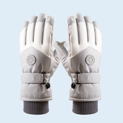 Winter Ski Gloves for Men and Women, Velvet Warm Outdoor Electric Vehicle Riding Waterproof Student Finger Touch Screen Gloves