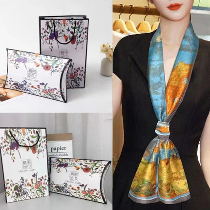 [Gift Box] Thin Scarf Autumn Fashion Joker Small Long Scarf Gift Box for Mother Elder Teacher