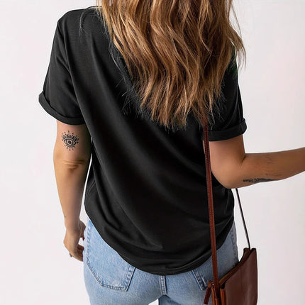 2025 Cross-Border Aliexpress Temu Fashion Casual 3D Printed Loose Pullover Women's T-Shirt Cross-Border Amazon
