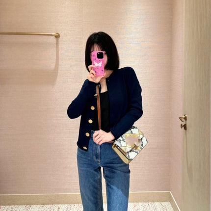Women's TB light blue Elegant Commuting High Waist Stretch Cotton Comfortable Elegant Style Micro Crop Jeans