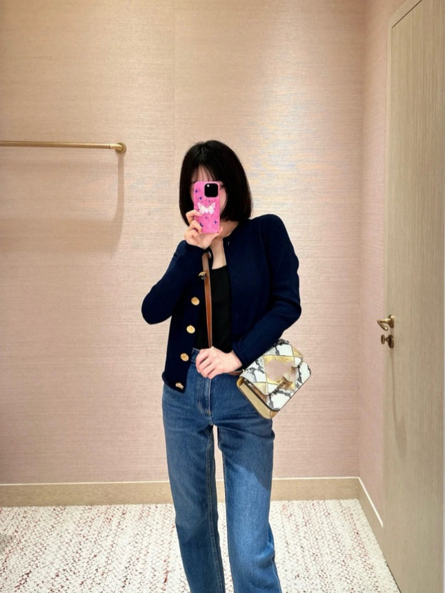 Women's TB light blue Elegant Commuting High Waist Stretch Cotton Comfortable Elegant Style Micro Crop Jeans