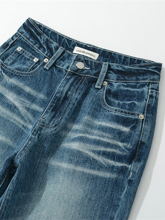 American Retro Washed White Straight Jeans Spring New Sexy Low-Waisted Loose Wide-Leg Pants Floor-Length Pants