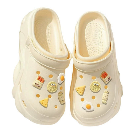2025 with Little Red Riding Book Explosive Internet Celebrous Cave Shoes Summer Wear Cute Cartoon Thick Sole Non-slip Baotou Slippers
