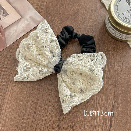 2026 New Lace Scrunchie Elegant French Bow Hair Tie Lolita Style Hair Rope Hair Accessory