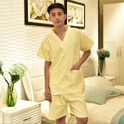 Cotton Sweat Steaming Suit Waffle Fabric Men and Women Couple Sauna Bathing Suit Massage Foot Massage Suit Large Size Home