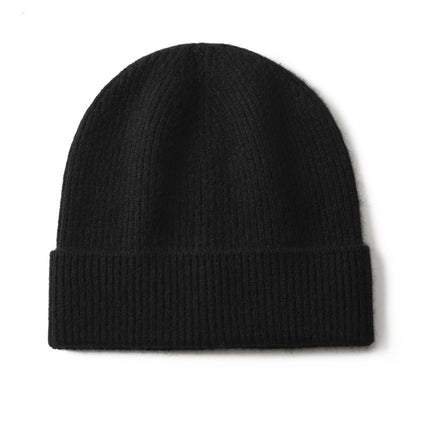 Thickened Cashmere Knit Hat for Men, Solid Color Versatile Beanie, Casual Turban Hat, Outdoor Cycling Cold Hat