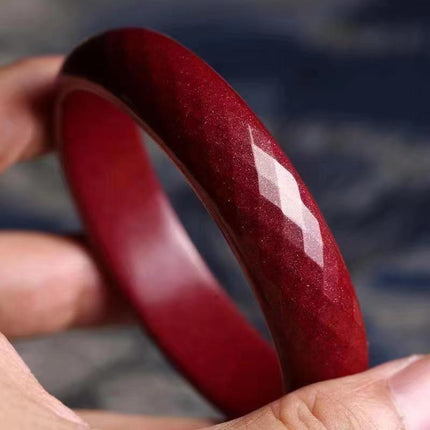 A Cinnabar Bracelet Made from Raw Ore with High Content of Purple Gold Sand, Heart Sutra Bracelet for Women, Birth Year Cinnabar Bracelet