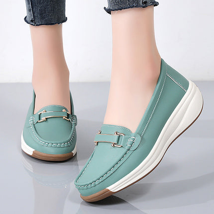 Plus-Size Women's Shoes with Thick Soles and Height Increase, 2024 Spring New Platform Wedge Slip-On Shoes, Casual Shoes for Mothers