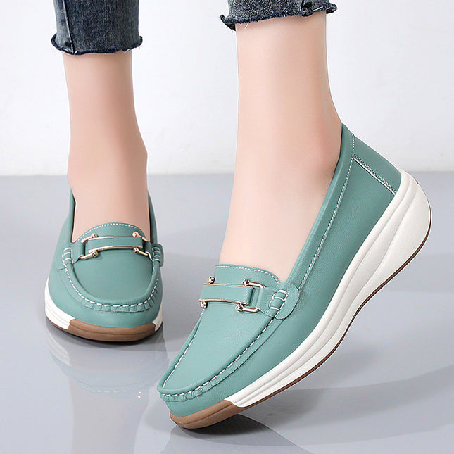 Plus-Size Women's Shoes with Thick Soles and Height Increase, 2024 Spring New Platform Wedge Slip-On Shoes, Casual Shoes for Mothers