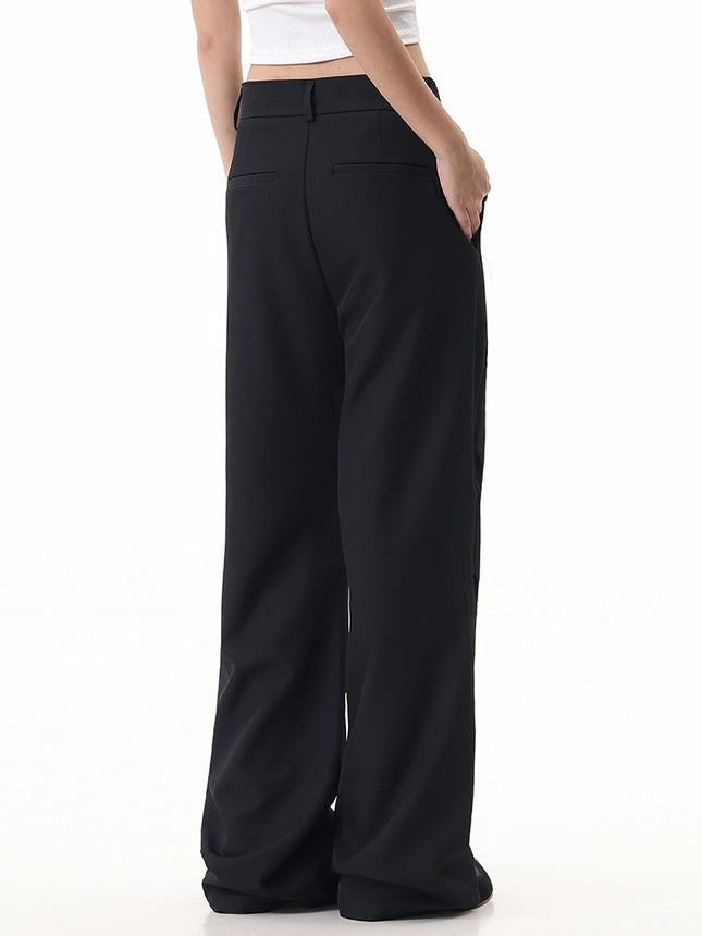 American-Style High-End Pleated Flared Floor-Length Casual Pants, Trendy Loose Versatile Slim-Fit Drape Dress Pants