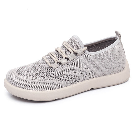 Shoes for Women, New Style Fly-Knit Casual Shoes, Lightweight and Breathable Single Shoes, Cross-Border Dropshipping, Soft Soles, Comfortable and Simple Lace-Up Mesh Shoes