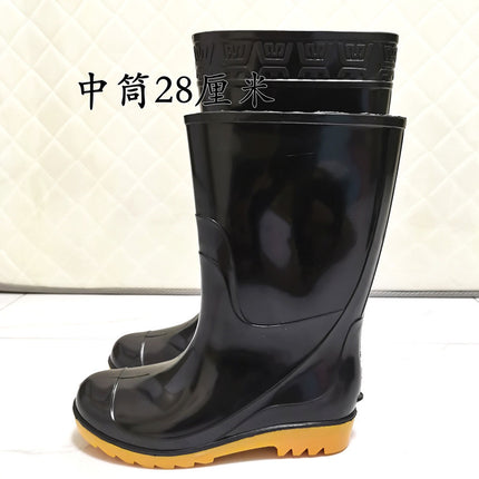 High-Top Rain Boots with Rubber Soles for Men, Durable Work Water Shoes, Non-Slip and Wear-Resistant Safety Shoes