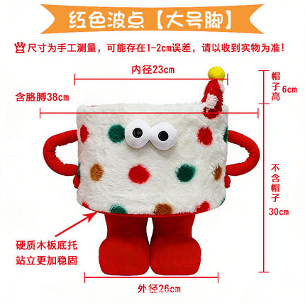 Cartoon Bigfoot Little Monster Storage Basket for Miscellaneous Snacks Large Dopamine Lamb Velvet Cute Storage Basket