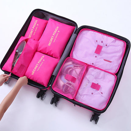 South Korea Portable Storage Six or Seven-Piece Luggage Clothes Organize Storage Bag Multi-Functional Travel Storage suit