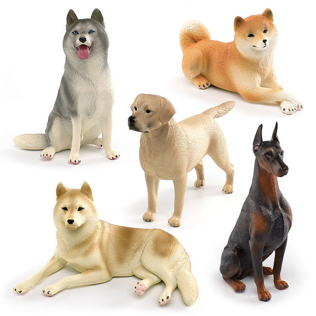 Cross-border simulation Labrador Shiba Inu husky Doberman model children's cognitive pet dog decoration toy