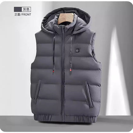 Factory Direct supply graphene electric heating hooded vest intelligent temperature control charging heating vest men and women winter cold-proof