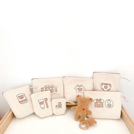 ins children's canvas storage bag kindergarten baby preparation bag waterproof travel cosmetics storage baby classification