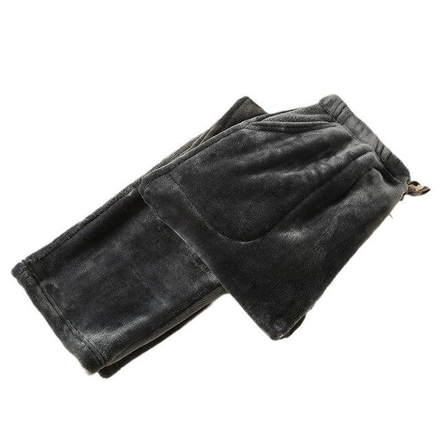 Extra thick 400g heavy pajama pants flannel women's trousers autumn and winter coral fleece pants Women's Home pants fleece-lined straight pants