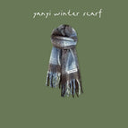 Dotted line thickened scarf blue coffee