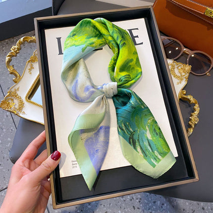 70cm Imitation Silk Square Scarf Fashion All-match Silk Scarf Professional Scarf Korean Style Neck Protection Scarf Decorative Small Square Scarf