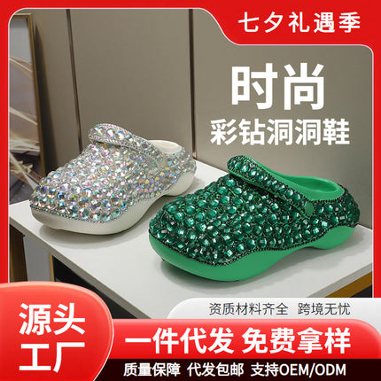 ACILICI original cross-border women's shoes brand cross-border fashion Diamond thick-soled hole shoes factory a generation of delivery