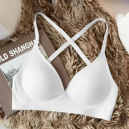 Waist-To-Hip Ratio Large U-Shaped Outward Expansion Bra for Women, Push-Up Small Chest to Make It Look Bigger, Cross-Back Seamless Bra for Summer