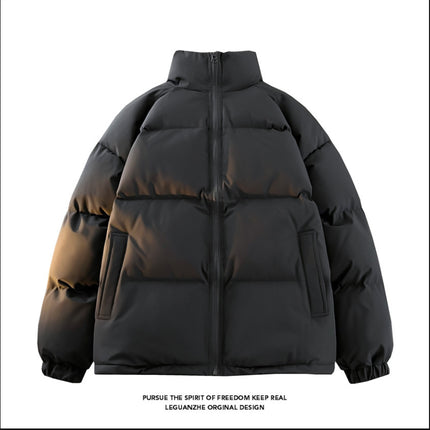 2025 Winter Men's Thickened Warm Stand Collar Cotton Jacket Couple Cross-Border Korean Fashion Puffer Jacket Cotton Coat