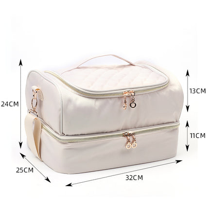 Cross-Border Amazon Cosmetic Bag Portable Storage Bag Double-Layer Lipstick Storage Bag Nail Polish Tool Storage Handbag