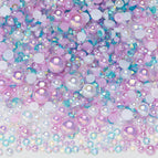 3-10mm flatback pearl resin rhinestones mixed assortment, 30g/pack / Semi-round pearl mixed pink ab purple and white ab series—u