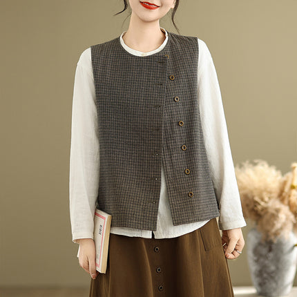Official Figure 2025 Spring Japanese Vintage Green Vest Women's Early Spring Casual All-match Sleeveless Vest Vest Jacket