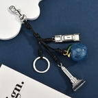 Blue apple car tower keychain