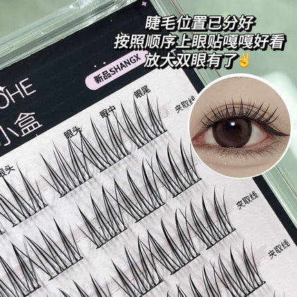 Honey Small Box Han Li Han Qi Glue-free False Eyelashes Lazy Women's Group Cartoon Eyes Self-adhesive Natural Mirror-free Eyelashes