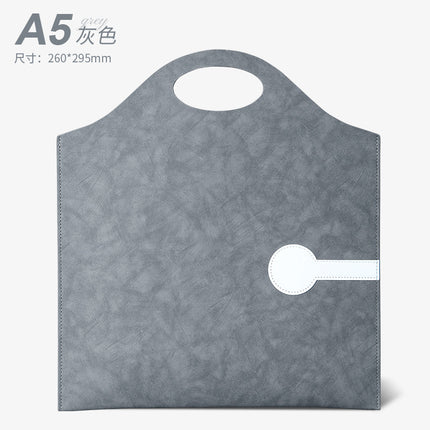A4 Leather File Bag Handbag Custom Printable Logo Waterproof Storage Portable File Bag A4 Small Data Bag